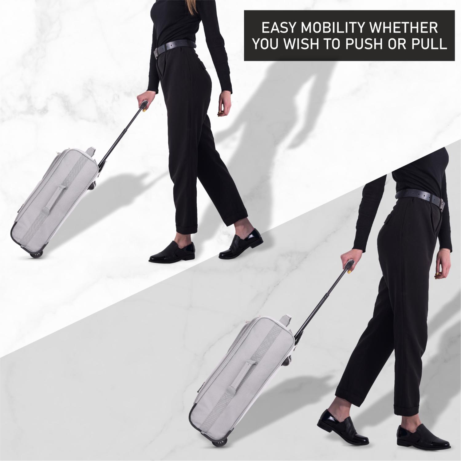 5 Cities (55x35x20cm) Lightweight Cabin Hand Luggage With a Retractable Telescopic Handle, Approved For Ryanair/easyJet/British Airways & more - Packed Direct UK
