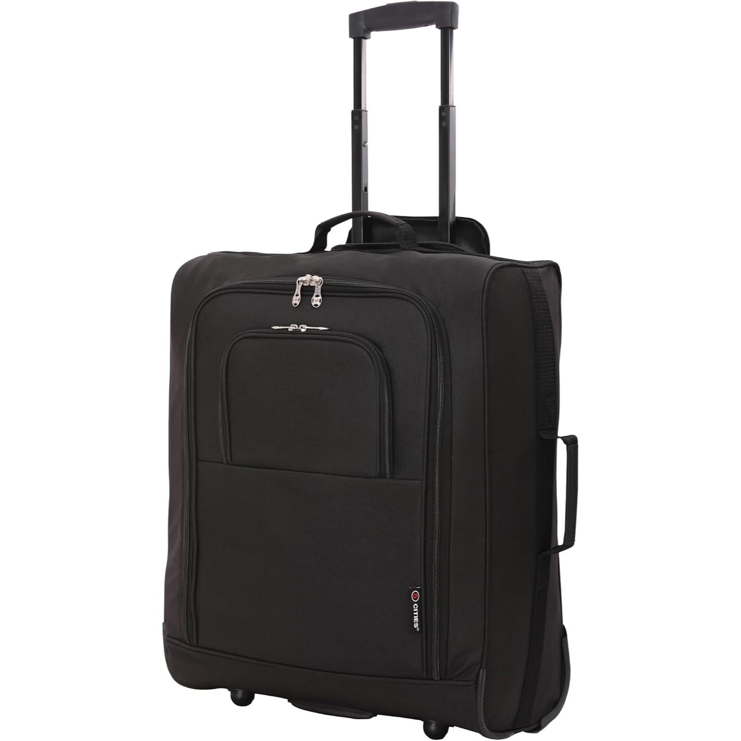 5 Cities British Airways Maximum Size Bundle, 56x45x25cm Large Cabin Softshell Suitcase & 40x30x15cm Under Seat Holdall
