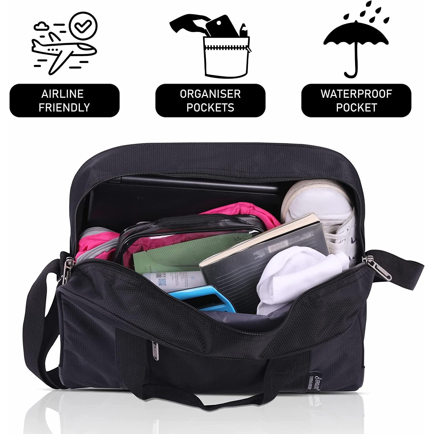 5 Cities British Airways Maximum Size Bundle, 56x45x25cm Large Cabin Softshell Suitcase & 40x30x15cm Under Seat Holdall