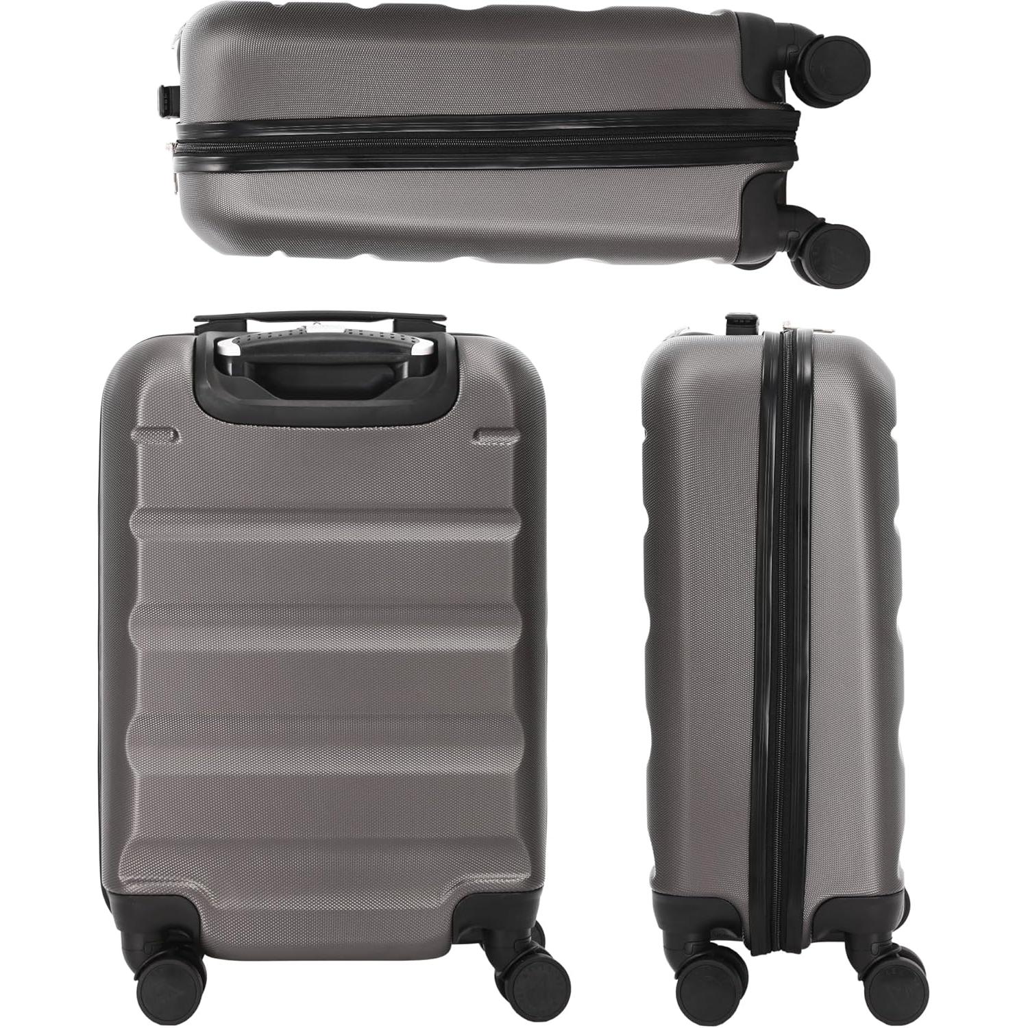 Aerolite (55x35x20cm) Lightweight Hard Shell Cabin Hand Luggage (x2 Set)