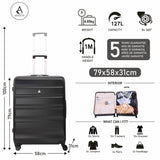 Aerolite Extra Large 29" Lightweight Hard Shell 8-Wheels Suitcase, 5 Years Warranty, Pack Up To 32 KG