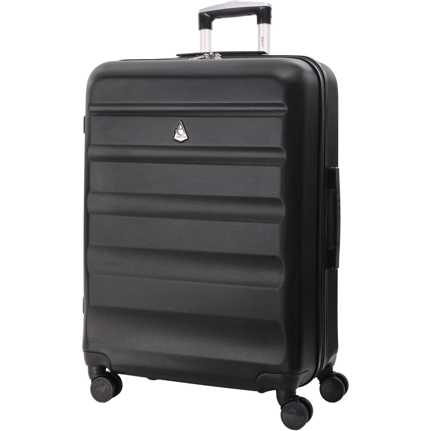 Aerolite 25" Medium Lightweight Hard Shell Checked In Hold Luggage Suitcase with 8 Wheels, 82L Capacity, 70x50x27cm