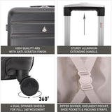 Aerolite 25" Medium Lightweight Hard Shell Checked In Hold Luggage Suitcase with 8 Wheels, 82L Capacity, 70x50x27cm