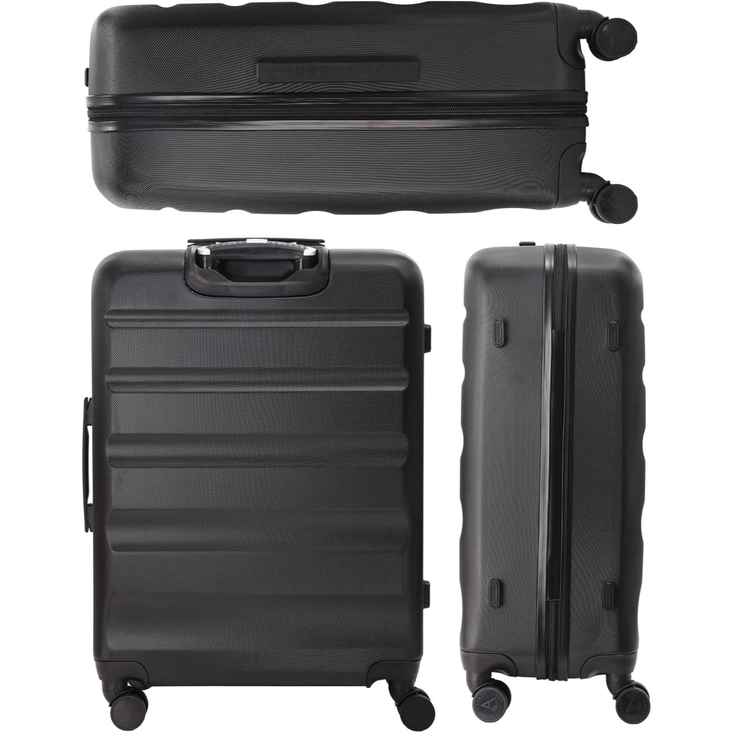 Aerolite 25" Medium Lightweight Hard Shell Checked In Hold Luggage Suitcase with 8 Wheels, 82L Capacity, 70x50x27cm
