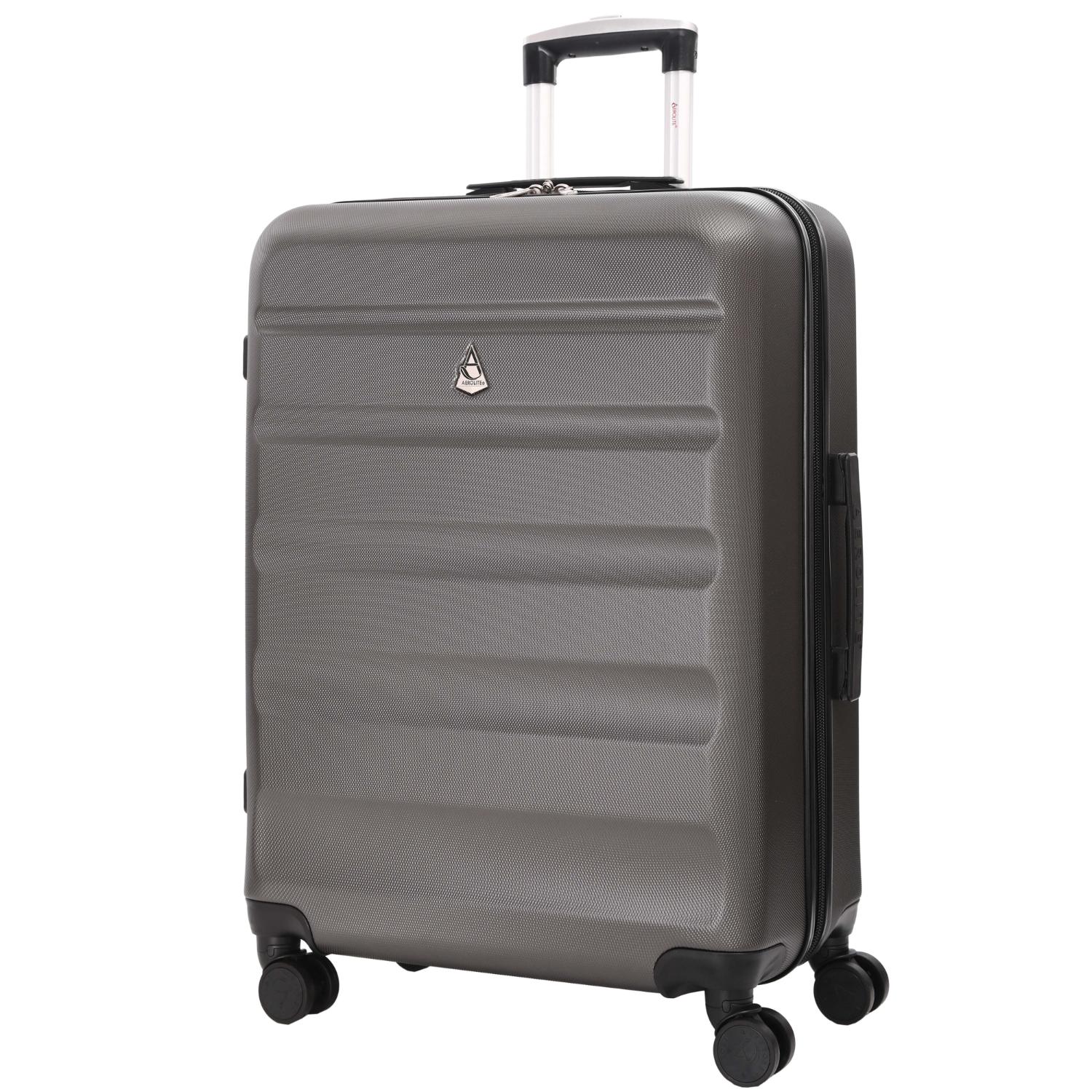 Aerolite 25" Medium Lightweight Hard Shell Checked In Hold Luggage Suitcase with 8 Wheels, 82L Capacity, 70x50x27cm