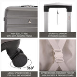 Aerolite 25" Medium Lightweight Hard Shell Checked In Hold Luggage Suitcase with 8 Wheels, 82L Capacity, 70x50x27cm