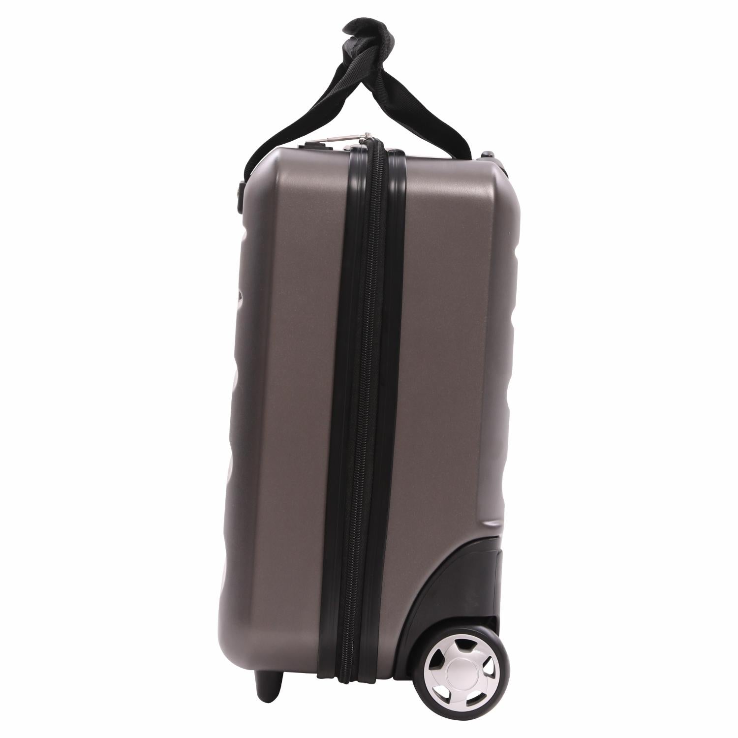 Aerolite 40x20x25cm Ryanair Approved Cabin Bag – Lightweight 2-Wheel Hard Shell Underseat Luggage with TSA Lock – Eco-Friendly Interior – Charcoal