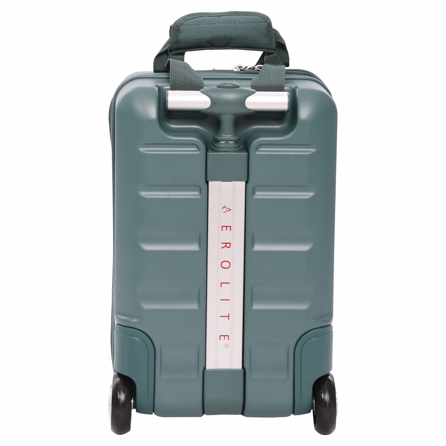 Aerolite 40x20x25cm Ryanair Approved Cabin Bag – Lightweight 2-Wheel Hard Shell Underseat Luggage with TSA Lock – Eco-Friendly Interior – Forest Green