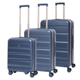 Aerolite 3-Piece Luggage Set – Lightweight Hard Shell Suitcases with 4 Dual Spinner Wheels & TSA Lock – Expandable Cabin (21”), Medium (24”), Large (28”) – Expandable Carry-On Case Included – Blue