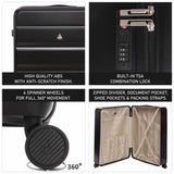 Aerolite Extra Large XL 32" 144L Lightweight ABS Hard Shell Suitcase, 4 Dual Wheel Spinner, TSA Lock, Heavy-Duty Check-In Travel Luggage - Black