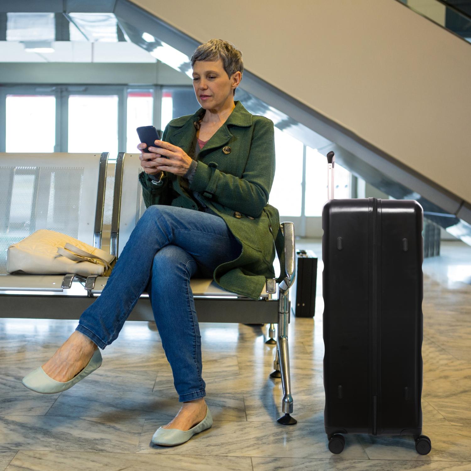 Aerolite Extra Large XL 32" 144L Lightweight ABS Hard Shell Suitcase, 4 Dual Wheel Spinner, TSA Lock, Heavy-Duty Check-In Travel Luggage - Black