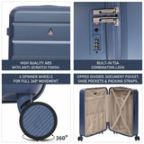 Aerolite 3-Piece Luggage Set – Lightweight Hard Shell Suitcases with 4 Dual Spinner Wheels & TSA Lock – Expandable Cabin (21”), Medium (24”), Large (28”) – Expandable Carry-On Case Included – Blue