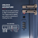 Aerolite 24-Inch Medium Check-In Luggage, 67L Lightweight Hard Shell Suitcase with 4 Spinner Wheels, TSA Lock, Durable ABS Travel Hold Suitcase – Blue