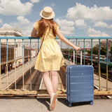 Aerolite 24-Inch Medium Check-In Luggage, 67L Lightweight Hard Shell Suitcase with 4 Spinner Wheels, TSA Lock, Durable ABS Travel Hold Suitcase – Blue