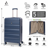 Aerolite Large 28" 100L Lightweight ABS Hard Shell Suitcase, 4 Dual Wheel Spinner, TSA Lock, Durable Check-In Hold Luggage - Blue