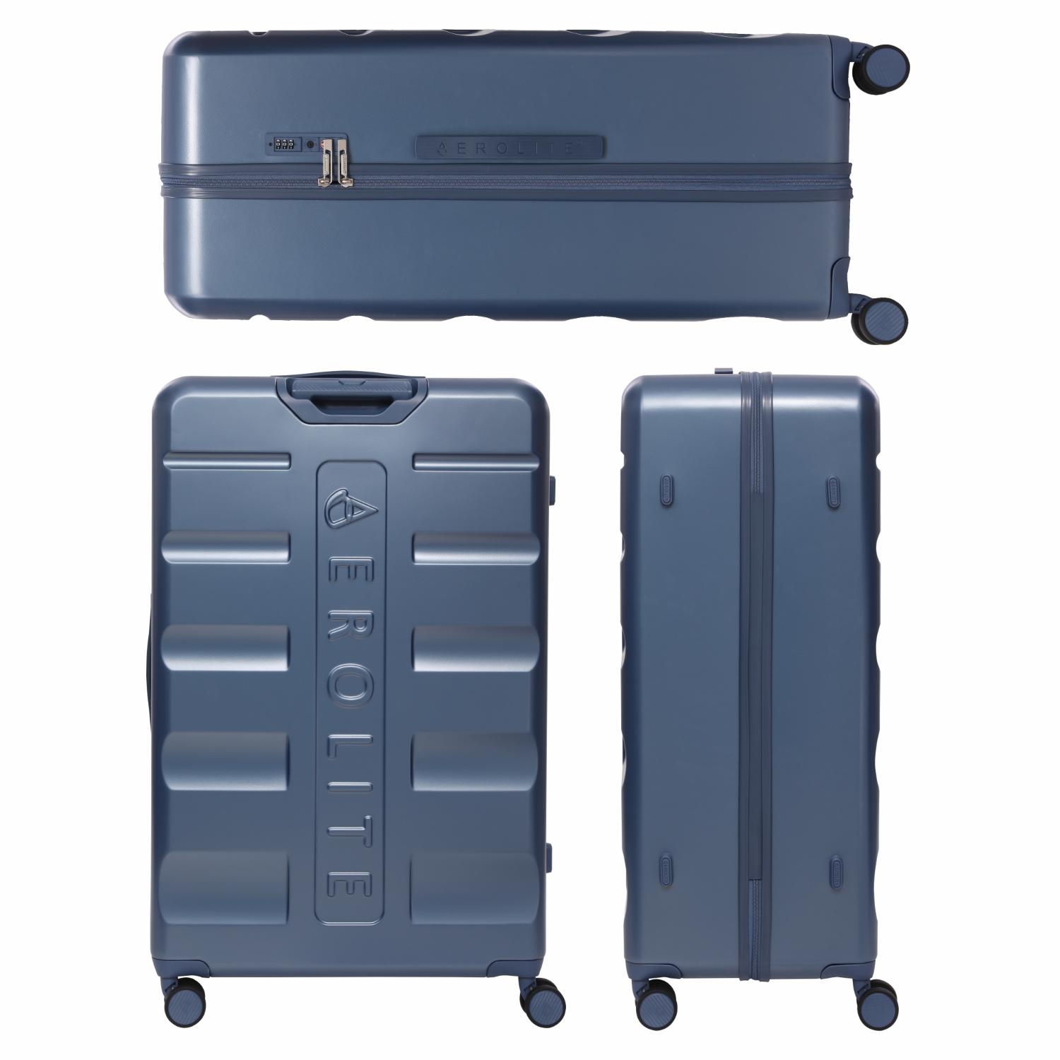 Aerolite Extra Large XL 32" 144L Lightweight ABS Hard Shell Suitcase, 4 Dual Wheel Spinner, TSA Lock, Heavy-Duty Check-In Travel Luggage - Blue