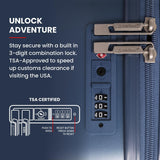 Aerolite Extra Large XL 32" 144L Lightweight ABS Hard Shell Suitcase, 4 Dual Wheel Spinner, TSA Lock, Heavy-Duty Check-In Travel Luggage - Blue