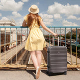 Aerolite 24-Inch Medium Check-In Luggage, 67L Lightweight Hard Shell Suitcase with 4 Spinner Wheels, TSA Lock, Durable ABS Travel Hold Suitcase – Charcoal