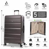 Aerolite Extra Large XL 32" 144L Lightweight ABS Hard Shell Suitcase, 4 Dual Wheel Spinner, TSA Lock, Heavy-Duty Check-In Travel Luggage - Charcoal
