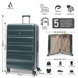 Aerolite Extra Large XL 32" 144L Lightweight ABS Hard Shell Suitcase, 4 Dual Wheel Spinner, TSA Lock, Heavy-Duty Check-In Travel Luggage - Forest Green