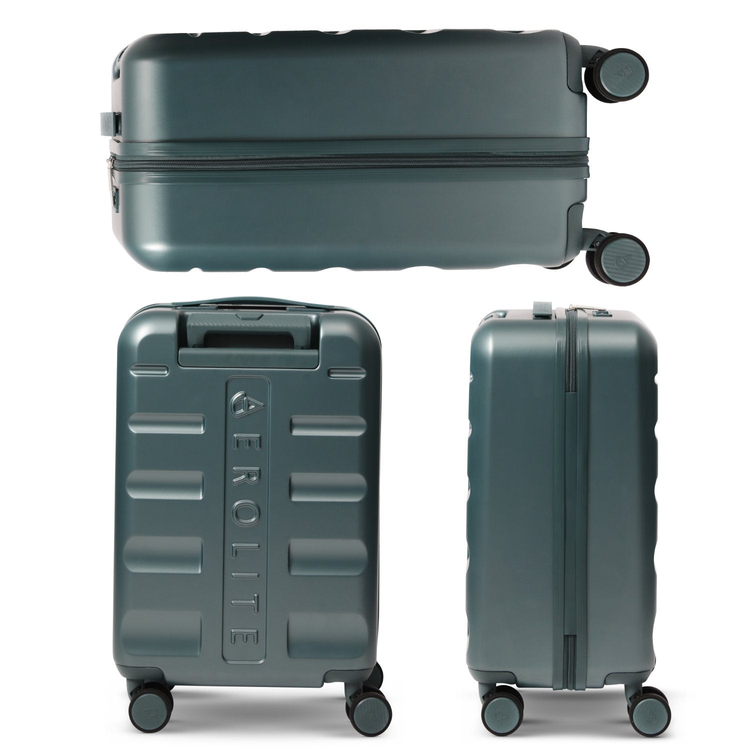 Aerolite 55x35x25cm Hard Shell Carry On Hand Cabin Luggage Suitcase with 4 Spinner Wheels & TSA Lock – Max Size Cabin Bag for Air Europa, Air France, ITA Airways, KLM & Transavia - Forest Green