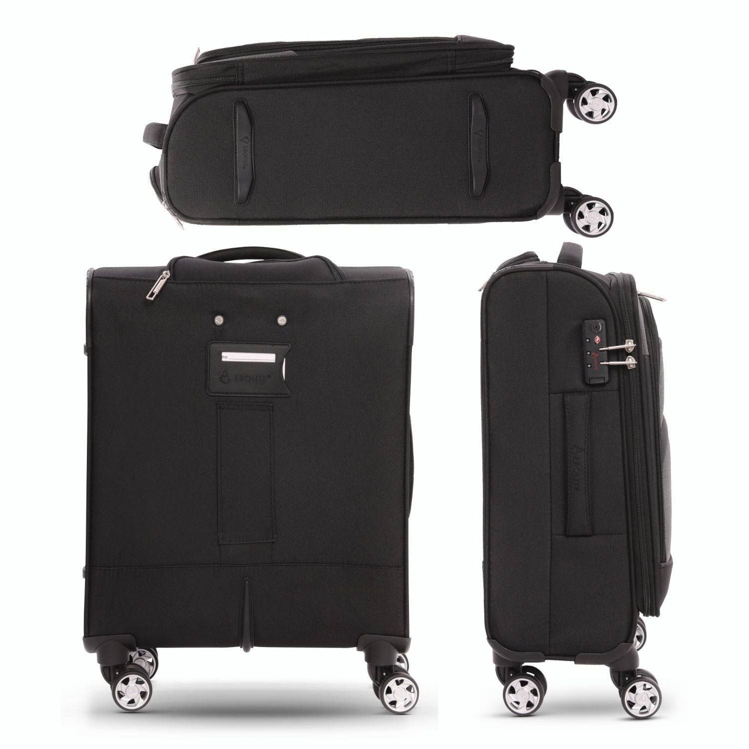 Aerolite Expandable 55x40x20cm to 55x40x23cm 4-Wheel Cabin Suitcase – MAX Size for Ryanair Priority & Wizz Air, Lufthansa, Ultra Lightweight Soft Shell Carry On with TSA Lock