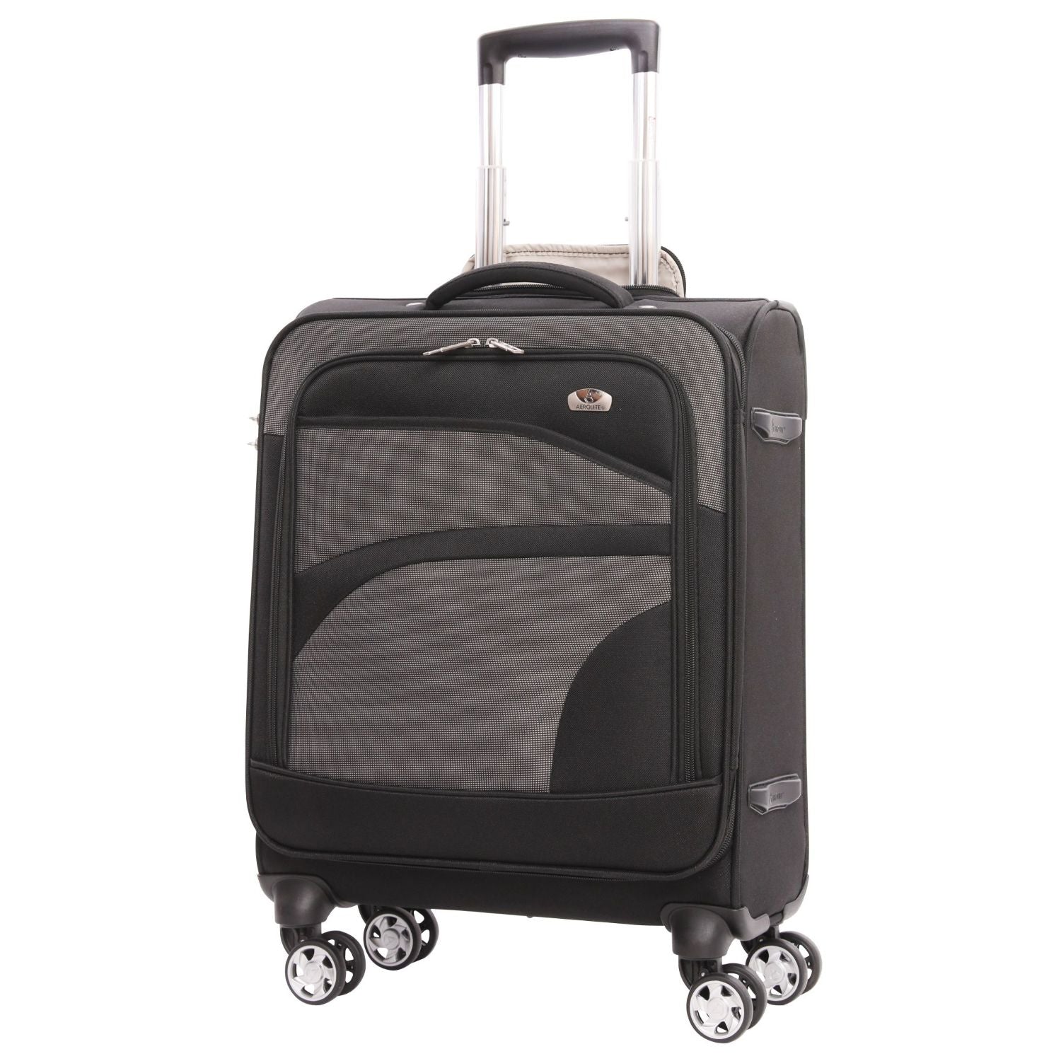 Aerolite Expandable 55x40x20cm to 55x40x23cm 4-Wheel Cabin Suitcase – MAX Size for Ryanair Priority & Wizz Air, Lufthansa, Ultra Lightweight Soft Shell Carry On with TSA Lock