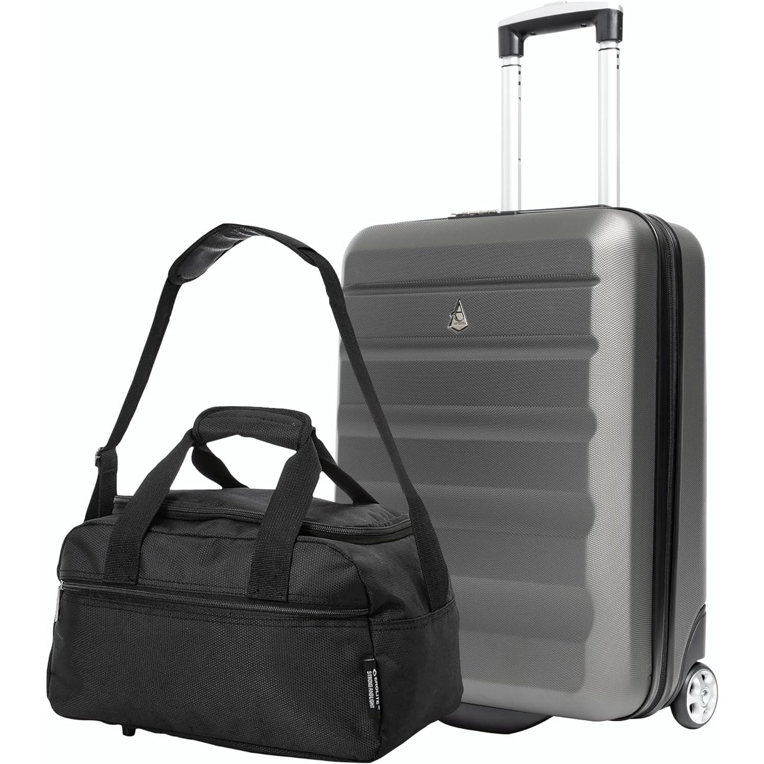 Aerolite Ryanair Maximum Bundle (55x40x20 Suitcase + 40x20x25 Holdall) 2-Piece Carry On Hand Cabin Luggage Set Bundle