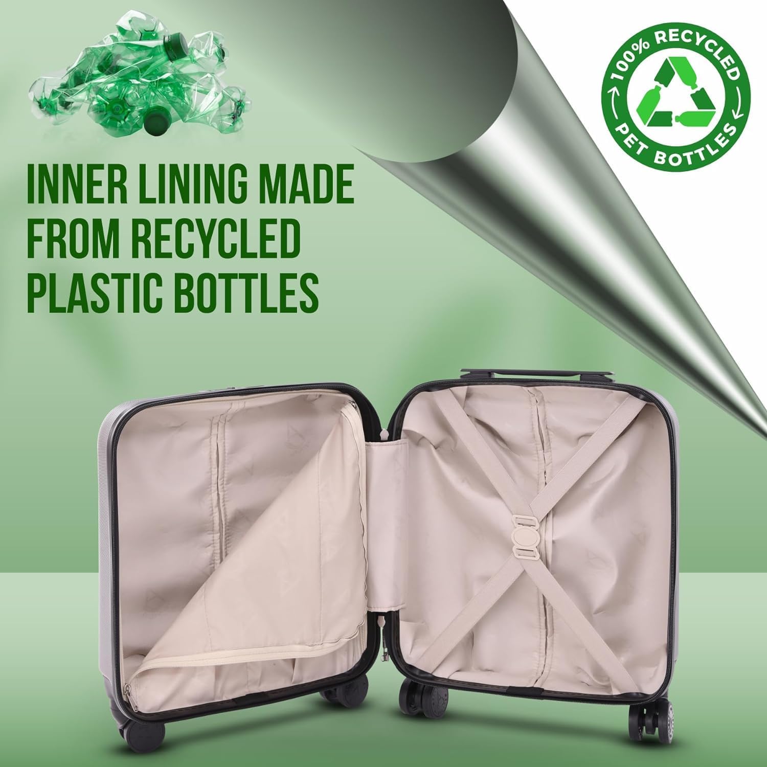 Aerolite (45x36x20cm) Easyjet Maximum Size Hard Shell Carry On Hand Cabin Luggage Underseat Flight Bag Suitcase 45x36x20 with 4 Wheels