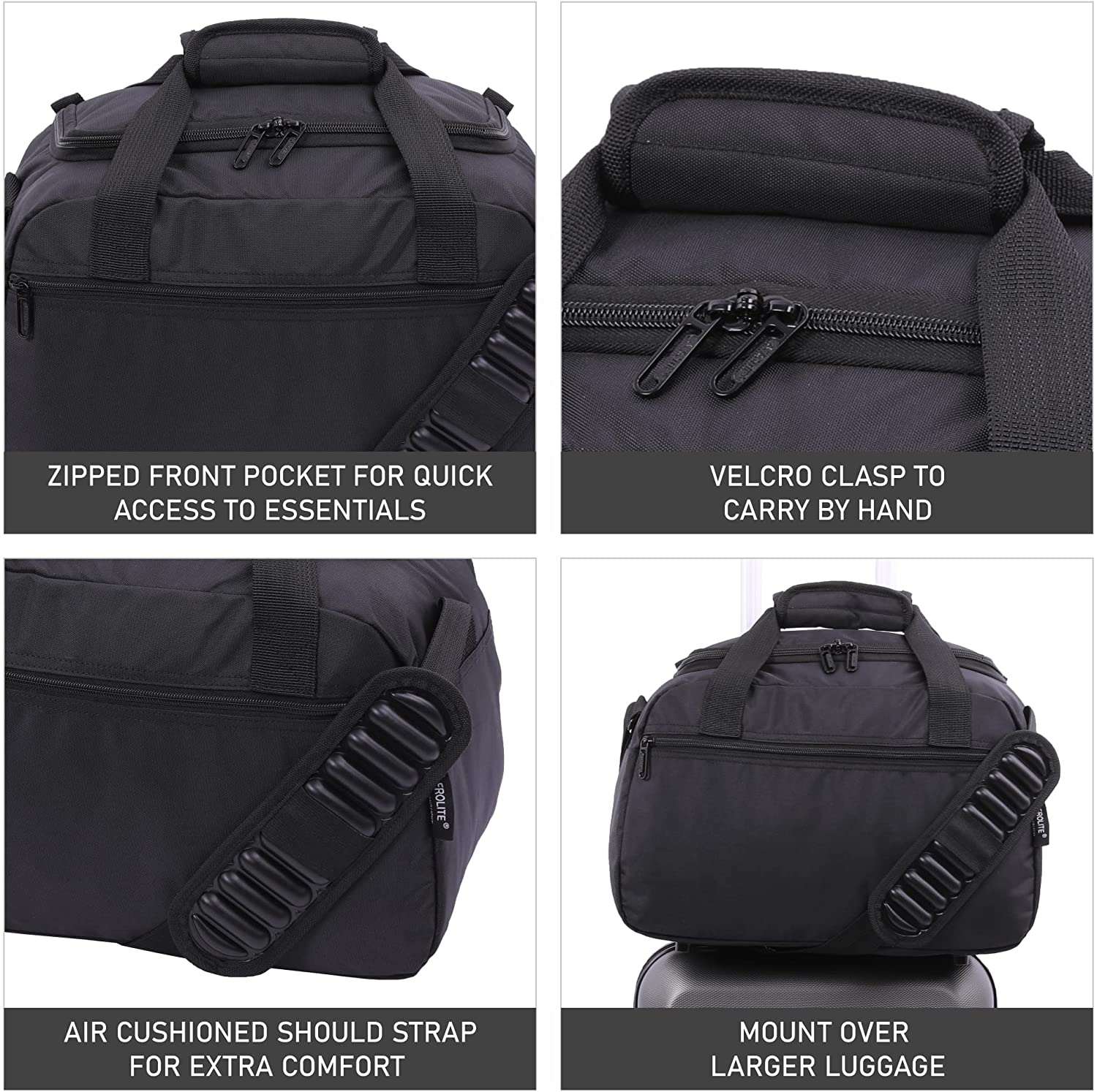 Aerolite 40x30x20cm Ryanair & Wizz Air Maximum Size Eco-Friendly ♻️ Cabin Bag, Holdall, Flight Bag with 5 Year Guarantee