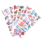 Set of colorful stickers included with Aerolite MiniMax suitcase, allowing kids to personalize their travel luggage with fun designs.