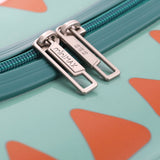 Close-up of Aerolite MiniMax suitcase's high-quality SBS zippers, ensuring durability and smooth operation for kids' travel needs.