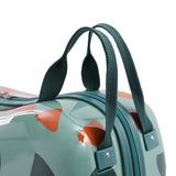 Close-up of Aerolite MiniMax suitcase's sturdy top handles, designed for easy carrying and durability during travel.