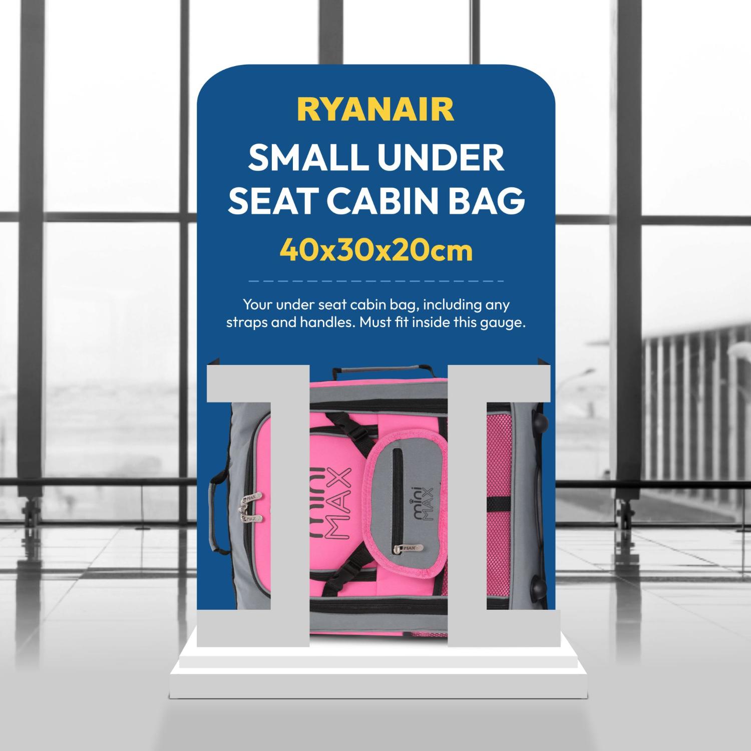 Aerolite MiniMAX Ryanair & Wizz Air 40x30x20 Maximum Size Cabin Hand Luggage Under Seat Trolley Backpack Carry On Bag 2 Wheel