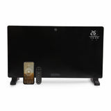 Olsen & Smith 2.5kW Smart Glass Panel Electric Heater – WiFi App Control Radiator with Thermostat, Timer, Wall Mounted or Freestanding Design, Energy Efficient Home Heating (Black)