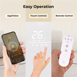 Olsen & Smith 2.5kW Smart Glass Panel Electric Heater – WiFi App Control Radiator with Thermostat, Timer, Wall Mounted or Freestanding Design, Energy Efficient Home Heating (White)