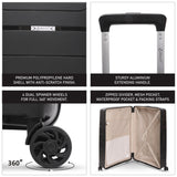 Aerolite XL 32in (144L) Lightweight Polypropylene Hard Shell Suitcase, Extra Large Check-In Luggage with 4 Spinner Wheels, TSA Lock, Waterproof Pocket - Black