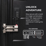 Aerolite XL 32in (144L) Lightweight Polypropylene Hard Shell Suitcase, Extra Large Check-In Luggage with 4 Spinner Wheels, TSA Lock, Waterproof Pocket - Black