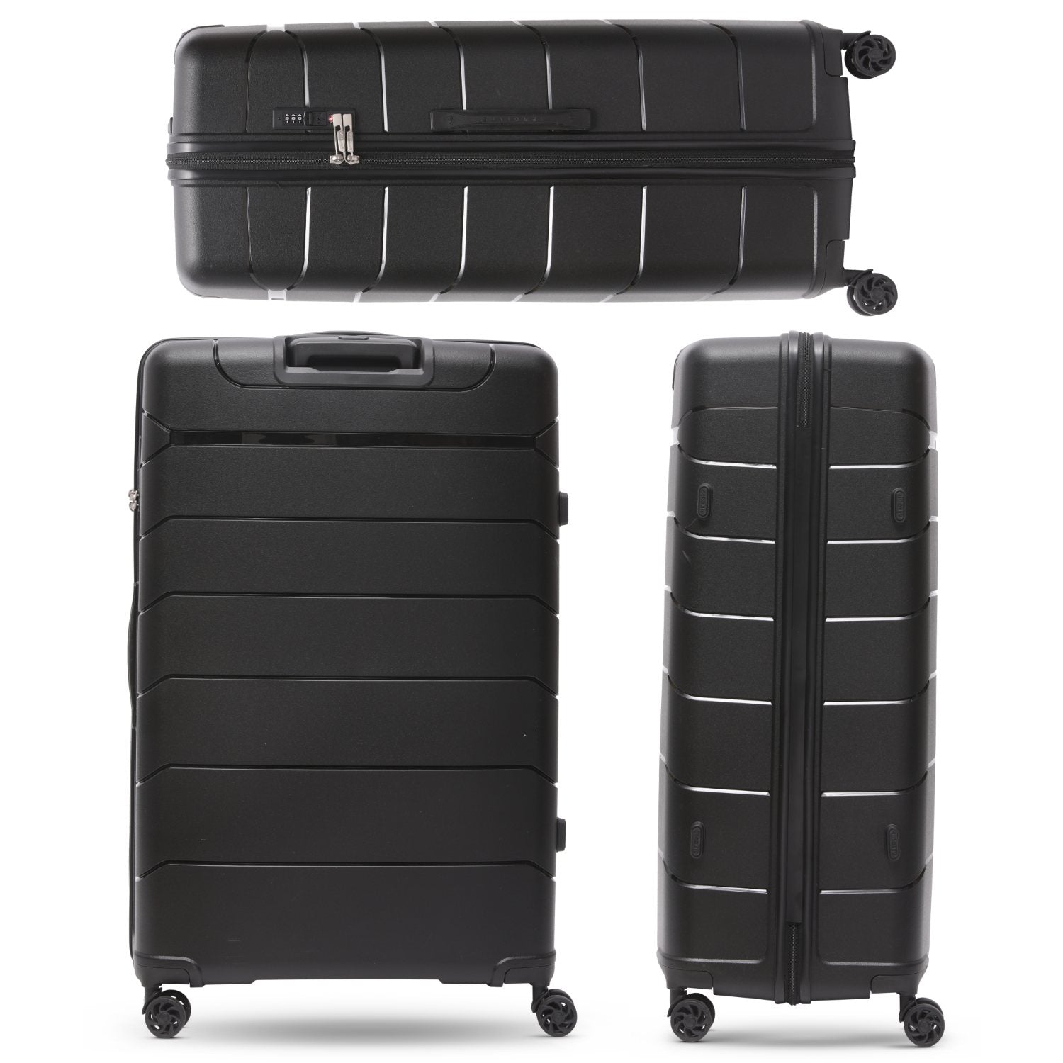 Aerolite XL 32in (144L) Lightweight Polypropylene Hard Shell Suitcase, Extra Large Check-In Luggage with 4 Spinner Wheels, TSA Lock, Waterproof Pocket - Black