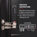 Aerolite Medium 24in (67L) Lightweight Polypropylene Hard Shell Check-In Luggage Suitcase, Dual 4-Spinner Wheels, TSA Lock, Organised Interior, Durable Travel Case – Black