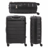 Aerolite Medium 24in (67L) Lightweight Polypropylene Hard Shell Check-In Luggage Suitcase, Dual 4-Spinner Wheels, TSA Lock, Organised Interior, Durable Travel Case – Black