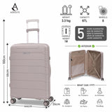 Aerolite Medium 24in (67L) Lightweight Polypropylene Hard Shell Check-In Luggage Suitcase, Dual 4-Spinner Wheels, TSA Lock, Organised Interior, Durable Travel Case – Cream