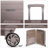 Aerolite Medium 24in (67L) Lightweight Polypropylene Hard Shell Check-In Luggage Suitcase, Dual 4-Spinner Wheels, TSA Lock, Organised Interior, Durable Travel Case – Cream