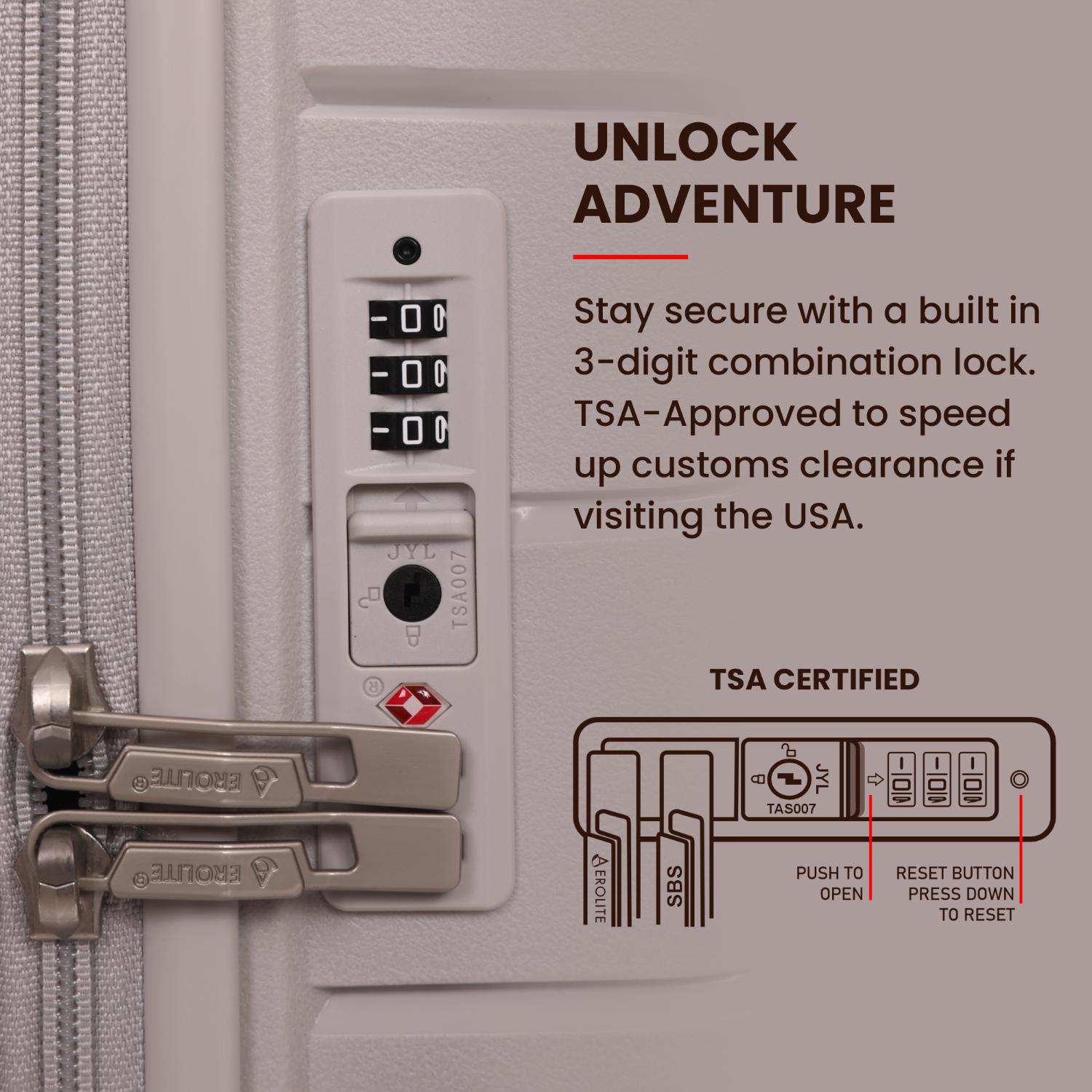 Aerolite Medium 24in (67L) Lightweight Polypropylene Hard Shell Check-In Luggage Suitcase, Dual 4-Spinner Wheels, TSA Lock, Organised Interior, Durable Travel Case – Cream