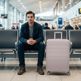 Aerolite Medium 24in (67L) Lightweight Polypropylene Hard Shell Check-In Luggage Suitcase, Dual 4-Spinner Wheels, TSA Lock, Organised Interior, Durable Travel Case – Cream