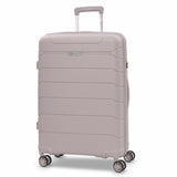 Aerolite Medium 24in (67L) Lightweight Polypropylene Hard Shell Check-In Luggage Suitcase, Dual 4-Spinner Wheels, TSA Lock, Organised Interior, Durable Travel Case – Cream