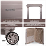 Aerolite XL 32in (144L) Lightweight Polypropylene Hard Shell Suitcase, Extra Large Check-In Luggage with 4 Spinner Wheels, TSA Lock, Waterproof Pocket - Cream