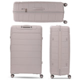 Aerolite XL 32in (144L) Lightweight Polypropylene Hard Shell Suitcase, Extra Large Check-In Luggage with 4 Spinner Wheels, TSA Lock, Waterproof Pocket - Cream