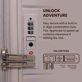 Aerolite XL 32in (144L) Lightweight Polypropylene Hard Shell Suitcase, Extra Large Check-In Luggage with 4 Spinner Wheels, TSA Lock, Waterproof Pocket - Cream