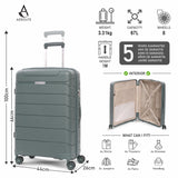 Aerolite Medium 24in (67L) Lightweight Polypropylene Hard Shell Check-In Luggage Suitcase, Dual 4-Spinner Wheels, TSA Lock, Organised Interior, Durable Travel Case – Green